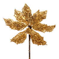 Vickerman Glitter Poinsettia Stem