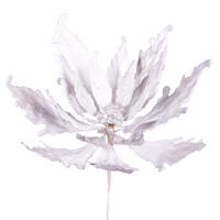 16" x 22" White Velvet Poinsettia Pick