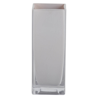 Vickerman 6" White Square Glass Vase