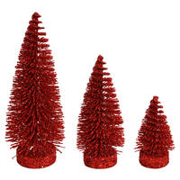 Vickerman Glitter Oval Pine Artificial Christmas Tree Set of 3