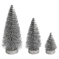 Vickerman Glitter Oval Pine Artificial Christmas Tree Set of 3