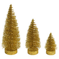 3"-5"-7" Gold Glitter Oval Tree 3/Set