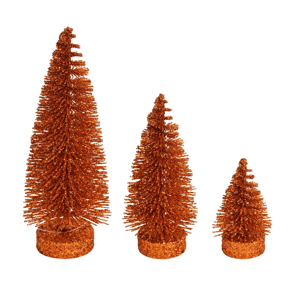 Vickerman Glitter Oval Pine Artificial Christmas Tree Set of 3