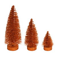 Vickerman Glitter Oval Pine Artificial Christmas Tree Set of 3