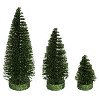 Vickerman Glitter Oval Pine Artificial Christmas Tree Set of 3