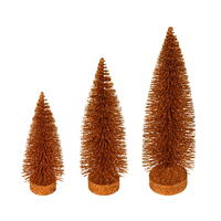 7"-9"-11" Copper Glitter Oval Tree 3/Set