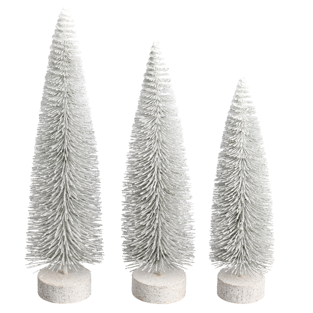 Vickerman Glitter Oval Pine Artificial Christmas Tree Set of 3