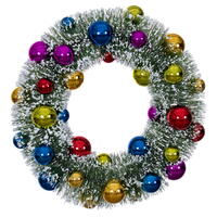 Vickerman 18" Frosted Wreath with Ball Ornaments