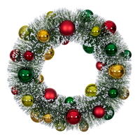 Vickerman 18" Frosted Wreath with Ball Ornaments