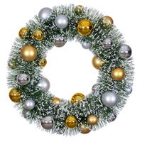 Vickerman 18" Frosted Wreath with Ball Ornaments