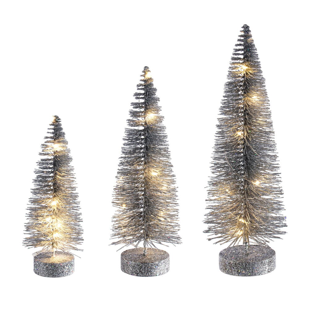 Vickerman Lit Bottle Brush Tree Set