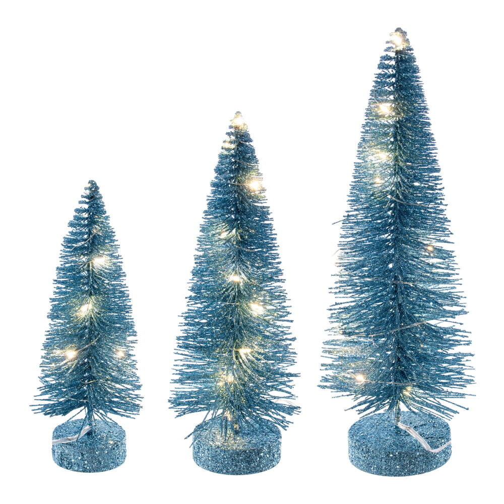 Vickerman Lit Bottle Brush Tree Set