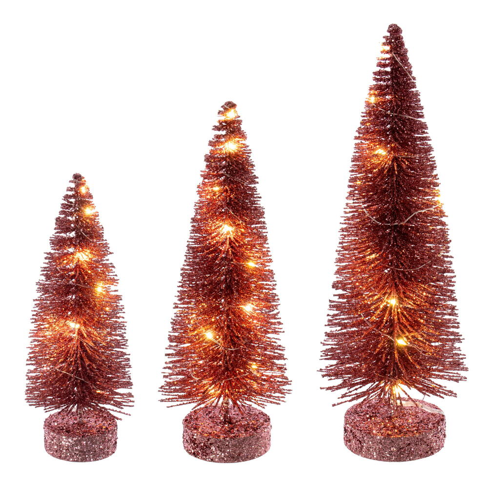 Vickerman Lit Bottle Brush Tree Set