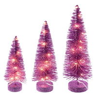 8"-10"-12" Pink Bottle Brush Clear Light