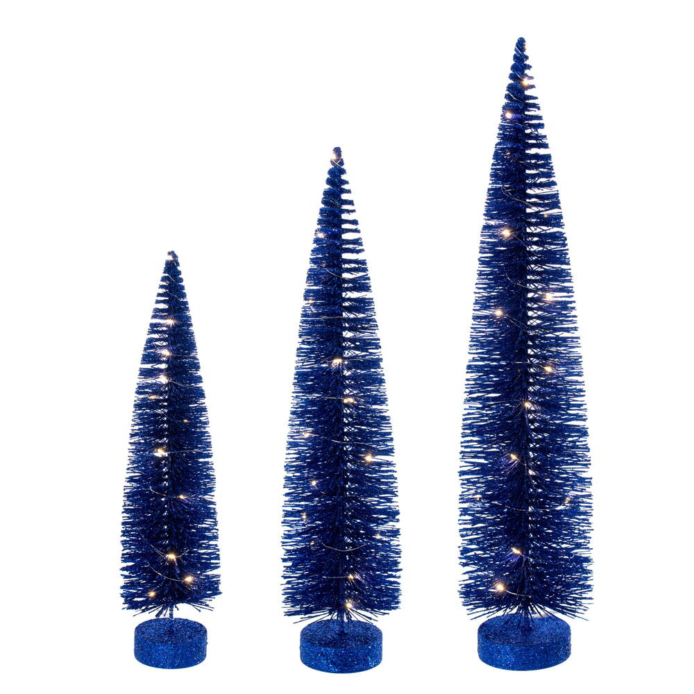 Vickerman Lit Bottle Brush Tree Set
