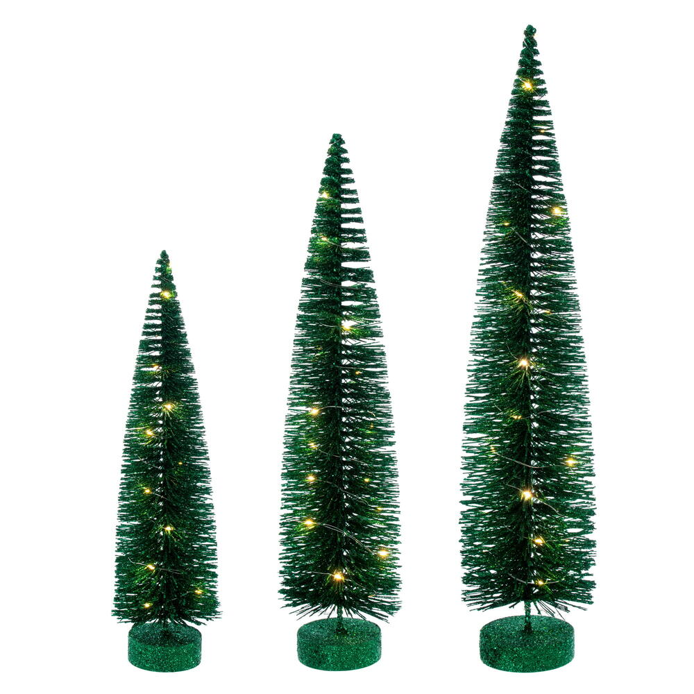 Vickerman Lit Bottle Brush Tree Set