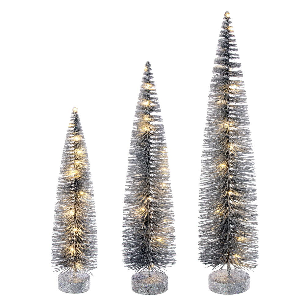 Vickerman Lit Bottle Brush Tree Set