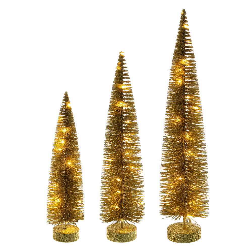 Vickerman Lit Bottle Brush Tree Set