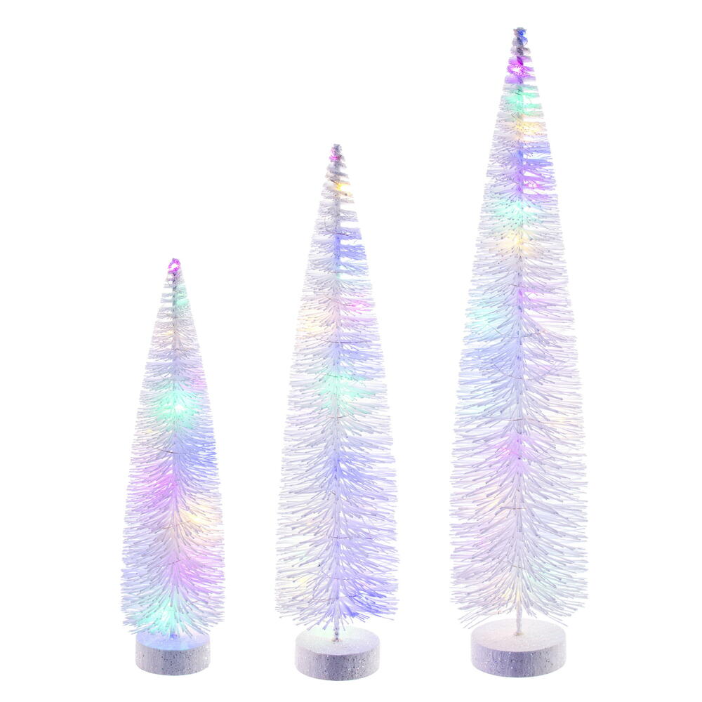 Vickerman Lit Bottle Brush Tree Set