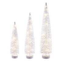 16"-20"-24" White Bottle Brush Clear Lts