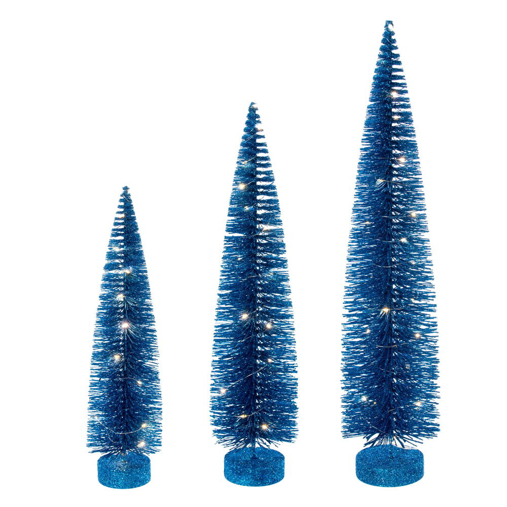 Vickerman Lit Bottle Brush Tree Set