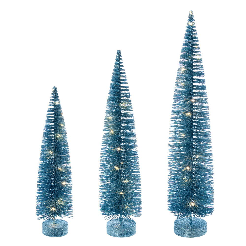Vickerman Lit Bottle Brush Tree Set