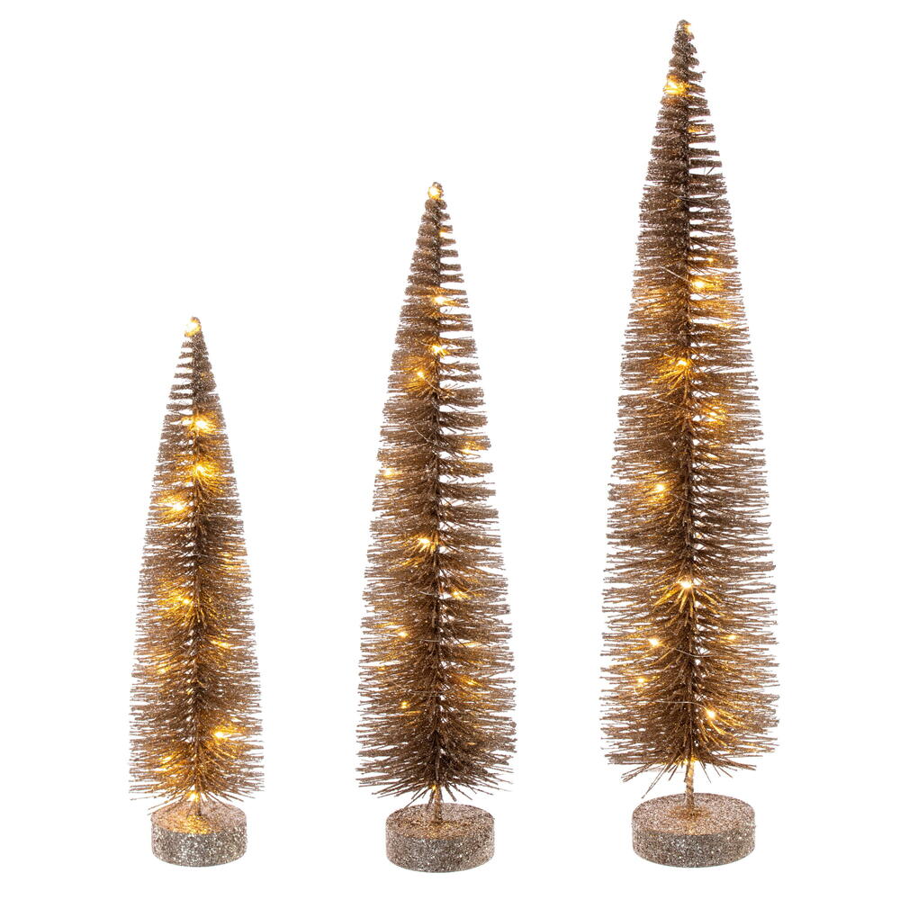 Vickerman Lit Bottle Brush Tree Set