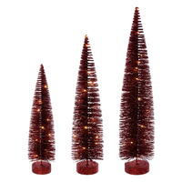 16"-20"-24" Burgundy Brush Clear Lights