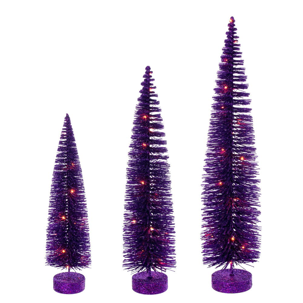 Vickerman Lit Bottle Brush Tree Set