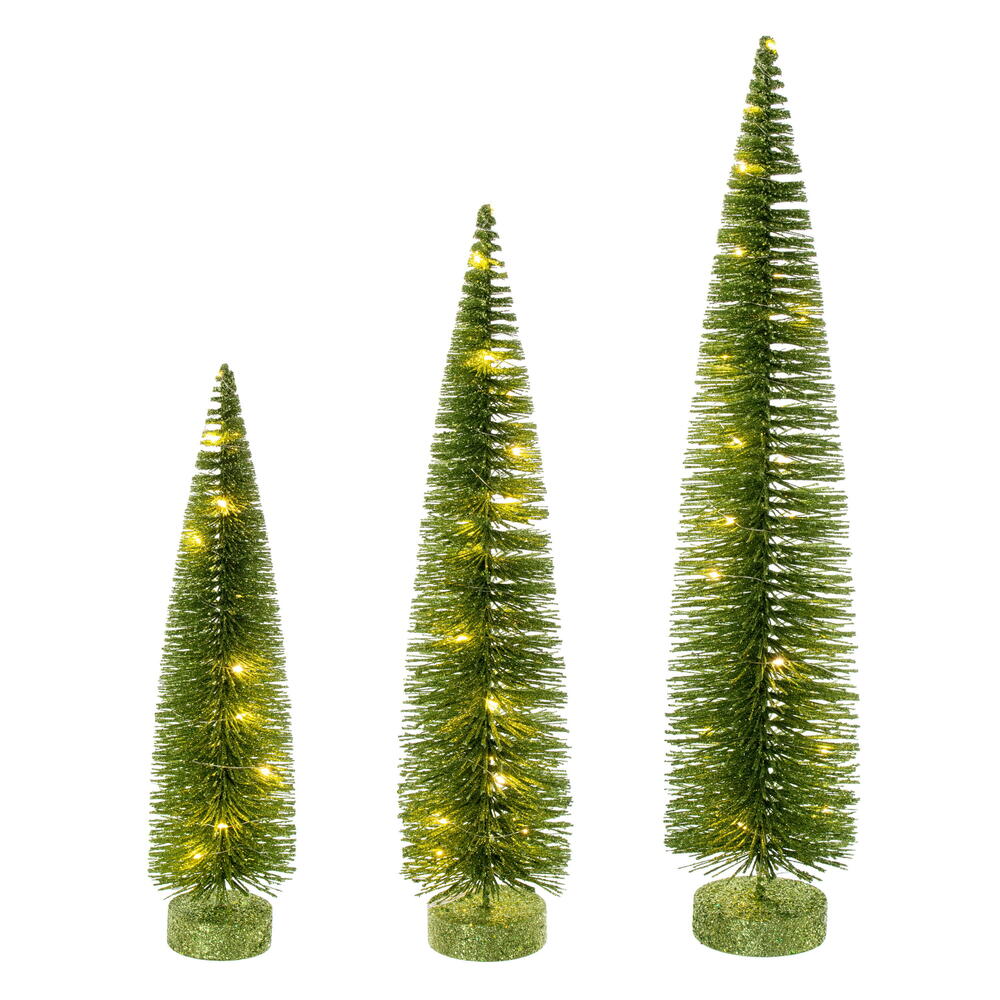 Vickerman Lit Bottle Brush Tree Set