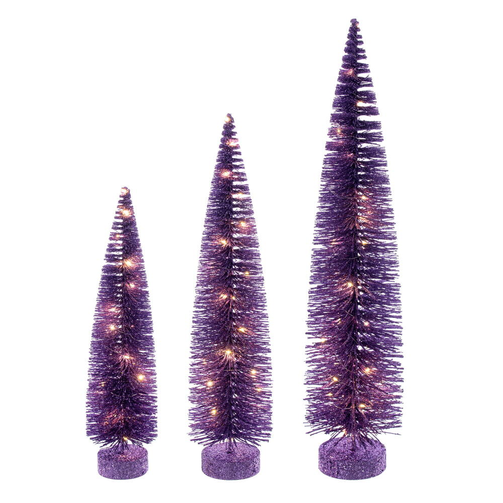 Vickerman Lit Bottle Brush Tree Set