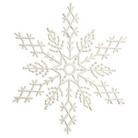 8" White Glitter Snowflake 12/Pvc Box