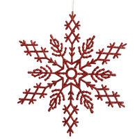 6.25" Red Glitter Snowflake 12/Pvc Box