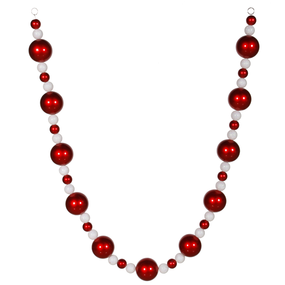 Vickerman Red-White Peppermint Candy Christmas Garland 
