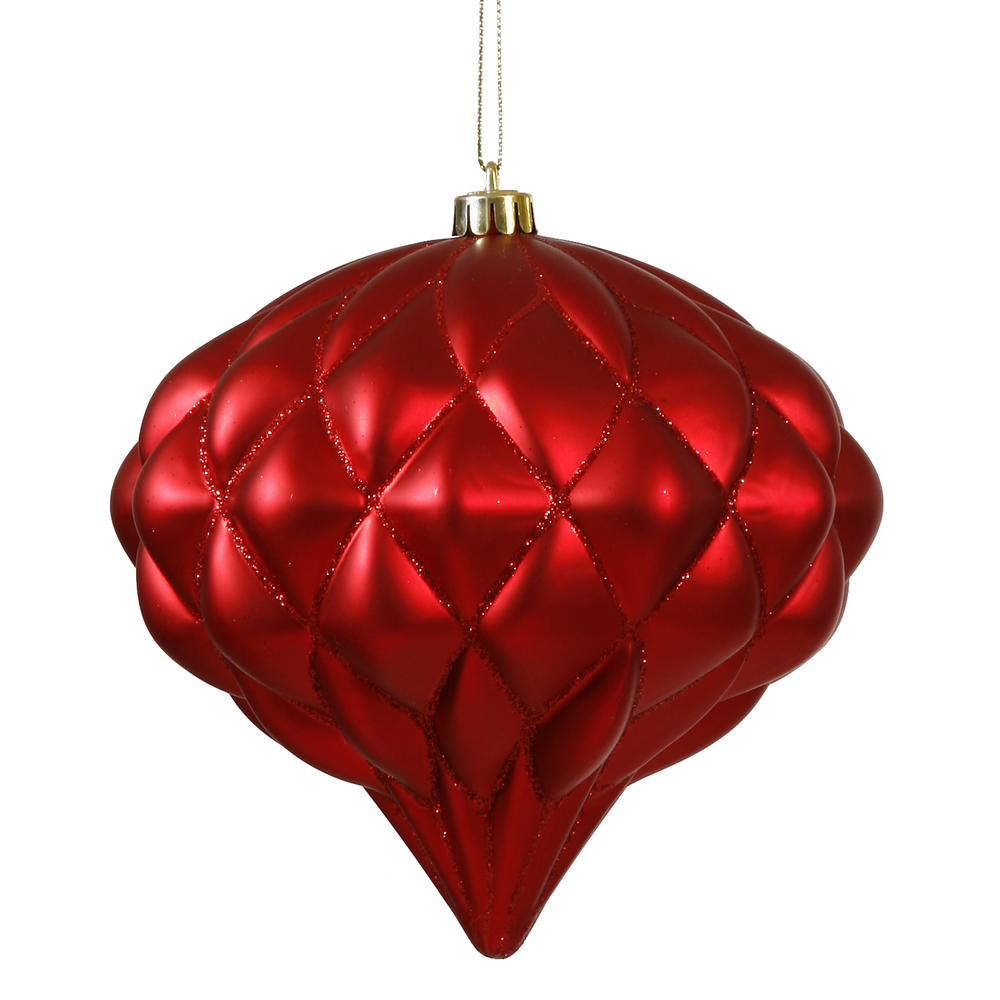 Vickerman 5.7" Matter-Glitter Diamond Onion Ornament
