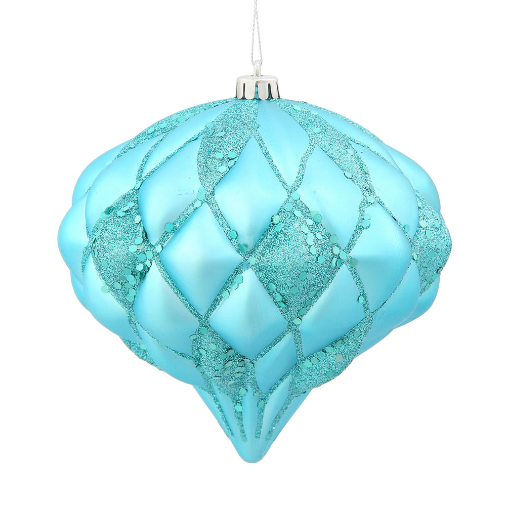 Vickerman 5.7" Matter-Glitter Diamond Onion Ornament
