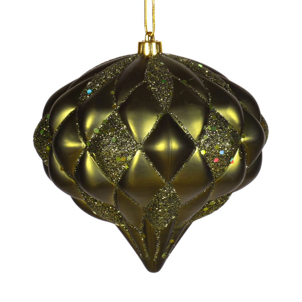 Vickerman 5.7" Matter-Glitter Diamond Onion Ornament
