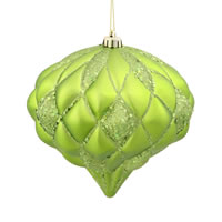 Vickerman 5.7" Matter-Glitter Diamond Onion Ornament
