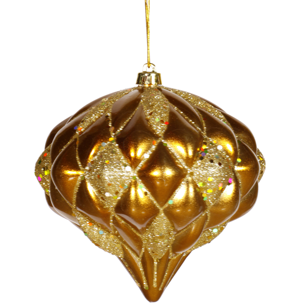 Vickerman 5.7" Matter-Glitter Diamond Onion Ornament