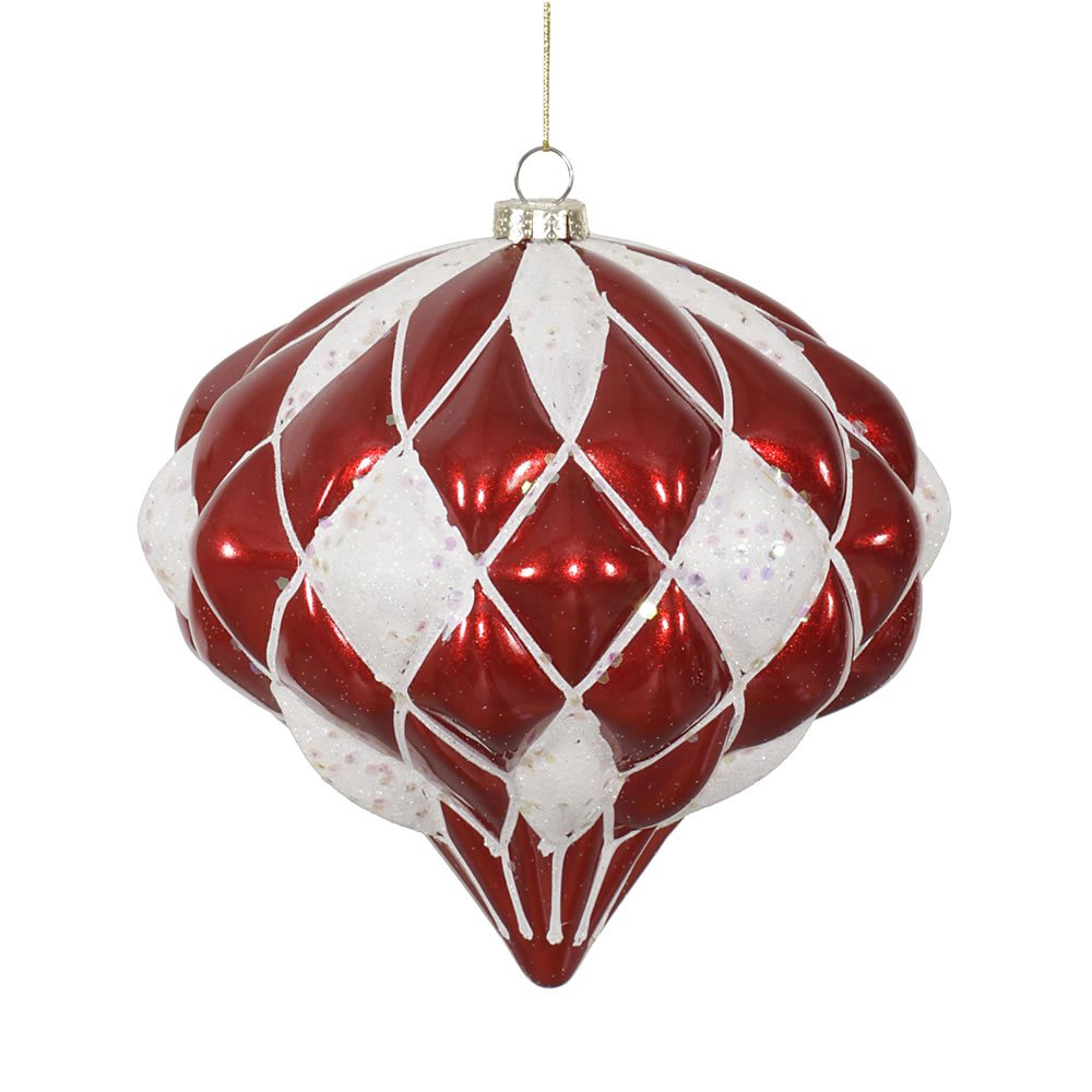 Vickerman 5.7" Matter-Glitter Diamond Onion Ornament