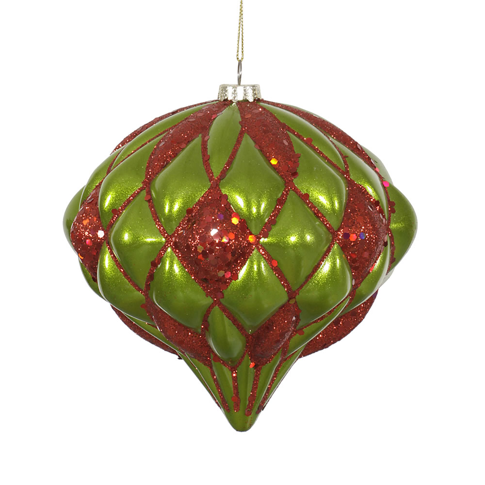 Vickerman 5.7" Matter-Glitter Diamond Onion Ornament
