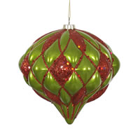 Vickerman 5.7" Matter-Glitter Diamond Onion Ornament