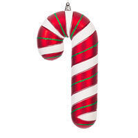 10" Red-White-Grn Thick Candy Cane
