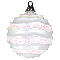 6" White Candy Glitter Wave Ball