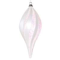 8" White Candy Glitter Swirl Drop