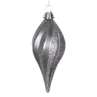 8" Pewter Candy Glitter Swirl Drop