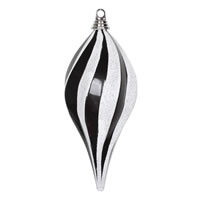 12" Black-White Candy Glit Swirl Drop