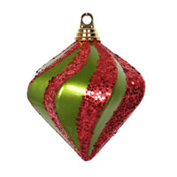 Vickerman Candy Glitter Swirl Diamond Ornament