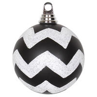 4.75" Black-Wht Matt-Glit Chev Ball 3/Bx