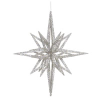 12" Silver 3D Glitter Star
